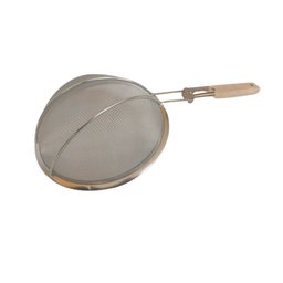 Kit 3 Peneira Escumadeira Malha Fina Inox Madeira 16 18 20cm - 2