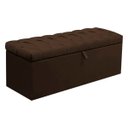 Ver imagem 1 de Calçadeira Baú Casal Itália 140cm Suede Marrom - D A Decor