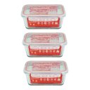 Ver imagem 1 de Conjunto Vasilhas Vidro P Guardar Alimentos Geladeira 330ml