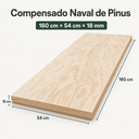 Ver imagem 2 de Compensado de Pinus Naval (160cm x 54cm x 18mm)