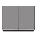 Ver imagem 3 de Armário Aéreo de Cozinha Lavanderia 02 Portas Eva 80 cm - D’Rossi Preto e Cinza