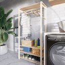 Ver imagem 5 de Kit 2 Armario Closet Aberto Organizador Madeira Pinus MUEBLES DESIGN Arara Multiuso