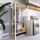 Ver imagem 4 de Kit 2 Armario Closet Aberto Organizador Madeira Pinus MUEBLES DESIGN Arara Multiuso