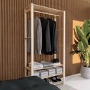 Ver imagem 6 de Kit 2 Armario Closet Aberto Organizador Madeira Pinus MUEBLES DESIGN Arara Multiuso