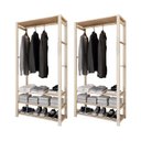 Ver imagem 1 de Kit 2 Armario Closet Aberto Organizador Madeira Pinus MUEBLES DESIGN Arara Multiuso