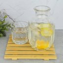 Ver imagem 2 de Garrafa Lyor 500ml Moringa Vidro Cristal Sortido com Copo Tampa 145ml Água Bebidas