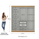 Ver imagem 3 de Guarda-Roupa Casal 6 Portas 2 Gavetas Paris Bege/Cinamomo/Off White