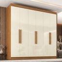Ver imagem 1 de Guarda-Roupa Casal 6 Portas 2 Gavetas Paris Bege/Cinamomo/Off White