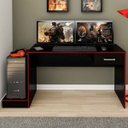 Ver imagem 2 de Mesa Gamer Stone Ideal para 2 Monitores Preto/vermelho - Pnr Móveis