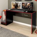 Ver imagem 1 de Mesa Gamer Stone Ideal para 2 Monitores Preto/vermelho - Pnr Móveis