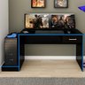 Mesa Gamer Stone Ideal para 2 Monitores Preto/azul - Pnr Móveis - 2