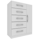 Ver imagem 3 de Cômoda 5 Gavetas 1 Porta Corais Branco - Pnr Móveis