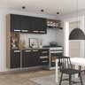 Cozinha Compacta 7 Portas 2 Gavetas Suspensa Armário e Balcão Anita Teka/grafite - Pnr Móveis - 1