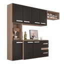 Ver imagem 3 de Cozinha Compacta 7 Portas 2 Gavetas Suspensa Armário e Balcão Anita Teka/grafite - Pnr Móveis