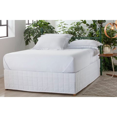 Saia Box Casal Square 300 Fios Cetim Kacyumara - Branca