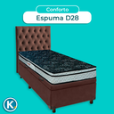 Ver imagem 4 de Cama Box Bau + Colchão Solteiro D28 Conforto Paropas + Cabeceira Estofada