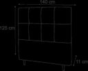 Ver imagem 2 de Cabeceira Casal Poliana 140 CM Suede Marfim - D A Decor