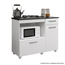 Ver imagem 1 de Balcão para Cooktop 5 Bocas 2 Portas 1 Gaveta Violeta Kaiki Móveis Branco