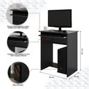 Ver imagem 3 de Mesa / Escrivaninha PRAT Para Computador 1 Gaveta Com Corrediça Telescópica e Bandeja Retràtil Borda