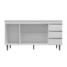 Balcão de Pia 3 Portas Andréia 160 Cm Branco sem Tampo Ajl Móveis - 2