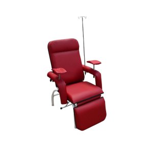 Poltrona Luxo Reclinável Simultânea Coleta com Suporte de Soro Vermelha