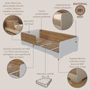 Ver imagem 6 de Cama Infantil Montessoriana Solteiro Mark em MDF Branco/Louro Freijó Grann