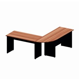 Mesa L Diretor Escritório 1,20m X1,20m Pé Painel Nogal Pr F5 - 2