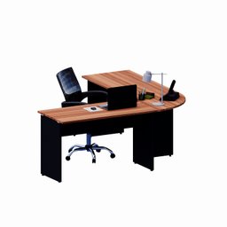 Mesa L Diretor Escritório 1,20m X1,20m Pé Painel Nogal Pr F5 - 4