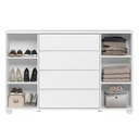 Ver imagem 4 de Cômoda Evidenza 4 Gavetas MDF-MDP Puxador MDF Branco Fosco