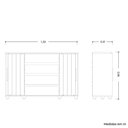 Ver imagem 2 de Cômoda Evidenza 4 Gavetas MDF-MDP Puxador MDF Branco Fosco