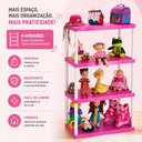 Ver imagem 5 de Estante Infantil 4 Prateleiras Grande Rosa Reforcada 60kg Organizador Multi Andares Quarto Bebe Mult