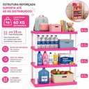 Ver imagem 3 de Estante Infantil 4 Prateleiras Grande Rosa Reforcada 60kg Organizador Multi Andares Quarto Bebe Mult