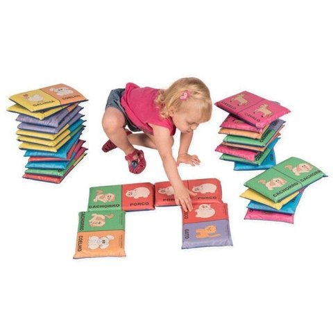 Dominó Gigante Espuma 28 Peças - Animais Domésticos