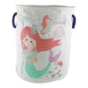 Ver imagem 1 de Cesto Organizador De Brinquedos Roupas Lavanderia Multiuso Em Tecido Cesta Dobrável 40x50cm Sereia