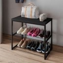 Ver imagem 4 de Banco Sapateira para Organizar Calçados com Tampo em Mdp e Aço Aramado