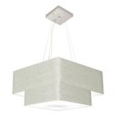 Ver imagem 2 de Lustre Pendente Duplo Quadrado Vivare Md-4066 Cúpula em Tecido 50x35cm Rustico Cinza - Bivolt