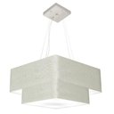 Ver imagem 1 de Lustre Pendente Duplo Quadrado Vivare Md-4066 Cúpula em Tecido 50x35cm Rustico Cinza - Bivolt
