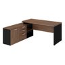 Mesa para Escritório em L Diretor Tampo com 40mm Atacadão Móveis Ameixa com Preto - 3