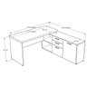 Mesa para Escritório em L Diretor Tampo com 40mm Atacadão Móveis Ameixa com Preto - 8