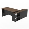 Mesa para Escritório em L Diretor Tampo com 40mm Atacadão Móveis Ameixa com Preto - 5