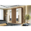 Ver imagem 7 de Guarda Roupa Casal Ripado Buriti 6 Portas de Bater com Espelho e Cômoda Havana Master 4 Gavetas