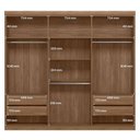 Ver imagem 4 de Guarda Roupa Casal Ripado Buriti 6 Portas de Bater com Espelho e Cômoda Havana Master 4 Gavetas