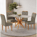 Ver imagem 1 de Mesa Simpatia 1,20 4 Cadeiras Diamante Linho Jcm Cinamomo/off