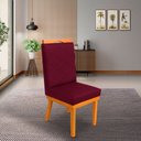 Ver imagem 2 de Cadeira Ana Matelassê Tecido Suede com Base Fixa de Madeira Maciça e Puxador Castanho:bordo