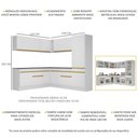 Ver imagem 4 de Cozinha Completa de Canto com Rodapé Veneza Multimóveis MP2101 com Armário e Balcão Branca