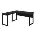 Ver imagem 4 de Mesa em L Pé Quadro (mesa 1,50m + Mesa Auxiliar) - S/ Gavetas - Preto / Preto - 26010