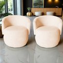 Ver imagem 7 de Kit 2 Poltronas Decorativa Beatriz Orgânica Couro Bege