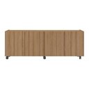 Ver imagem 5 de Rack para Tv até 50 Polegadas com 4 Portas e Rodízios Multimóveis Mp1069 Rustic