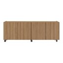 Ver imagem 5 de Rack para Tv até 50 Polegadas com 4 Portas e Rodízios Multimóveis Mp1069 Rustic