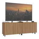 Ver imagem 2 de Rack para Tv até 50 Polegadas com 4 Portas e Rodízios Multimóveis Mp1069 Rustic